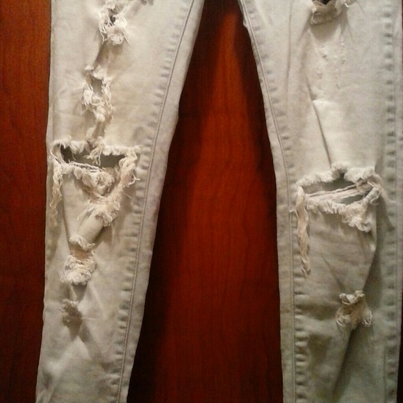Zara Basic Ripped Distresded Skinny Jeans 4 - Picture 2 of 12